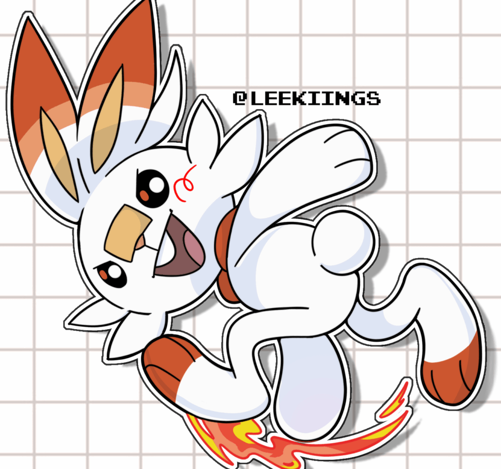 i just really wanted to draw scorbunny doing the sonic pose :3