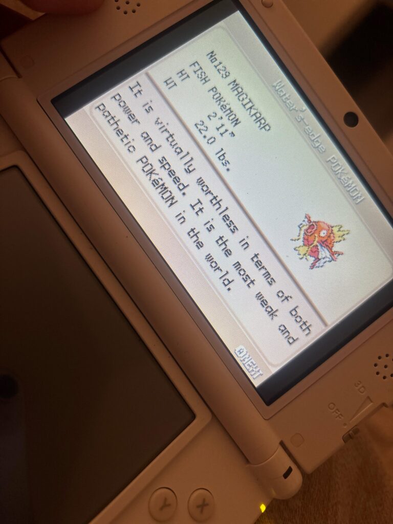 Figured yall might find this funny- playing fire red on my emulated 3DS
