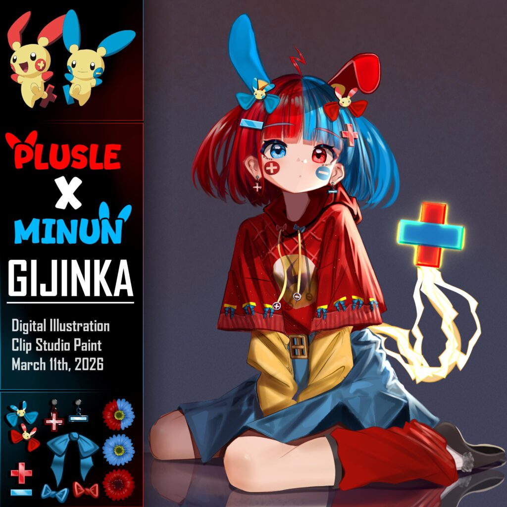 Plusle x Minun Gijinka [OC]