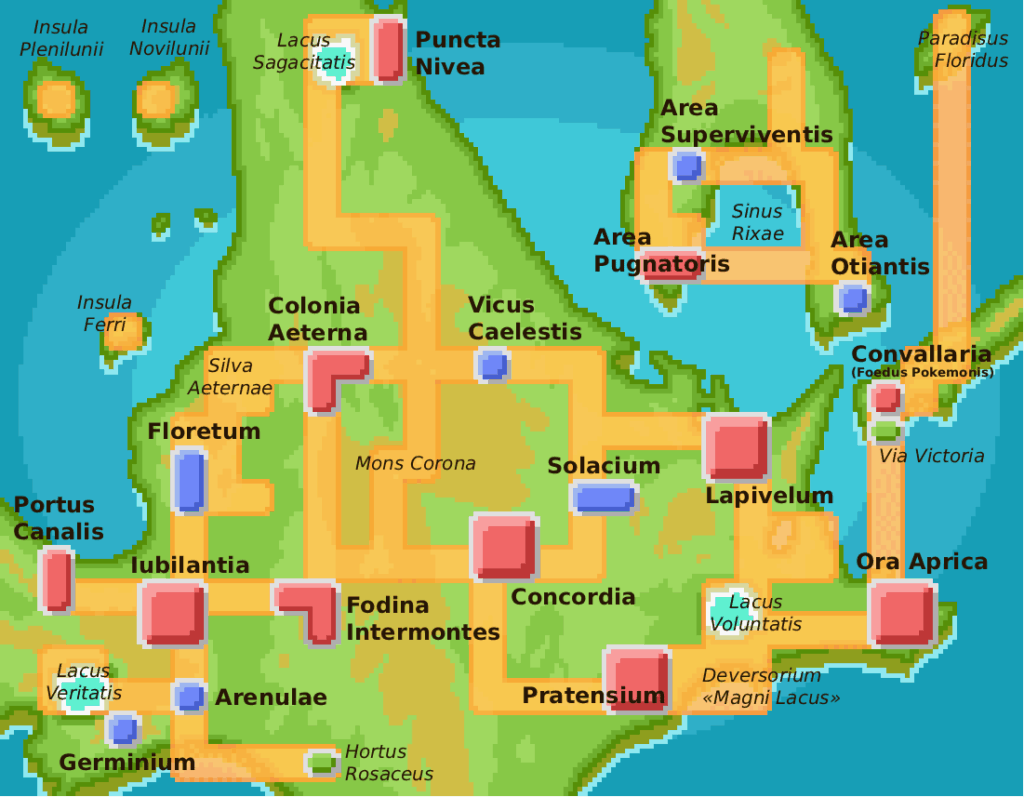 Toponyms of Sinnoh in Latin