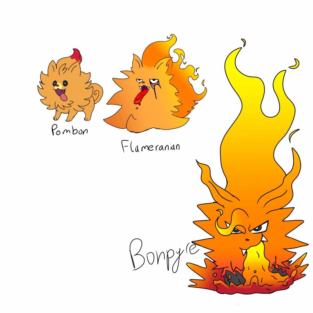Pombon, Flameranian and Bonpyre