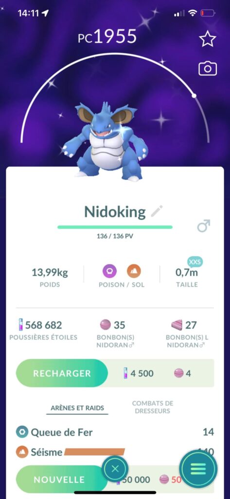 How can my Nidoking be this small ?