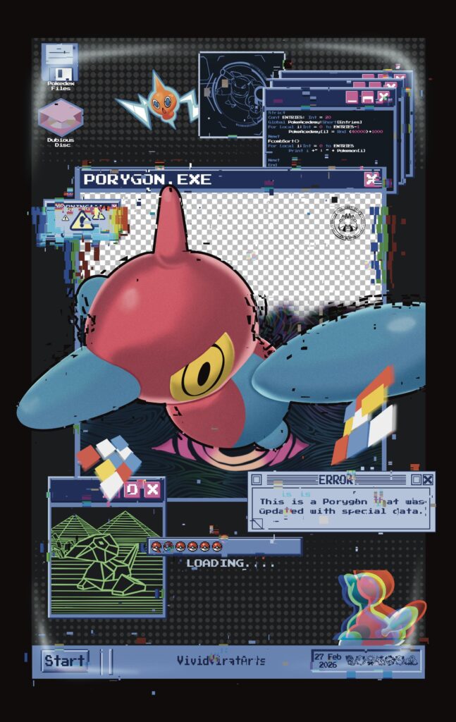 [OC] porygon- 2 artwork (a glitch catch)