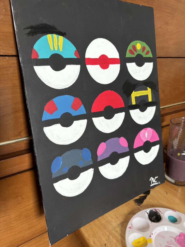 Minimalist Pokeball Painting (OC) OC art by me