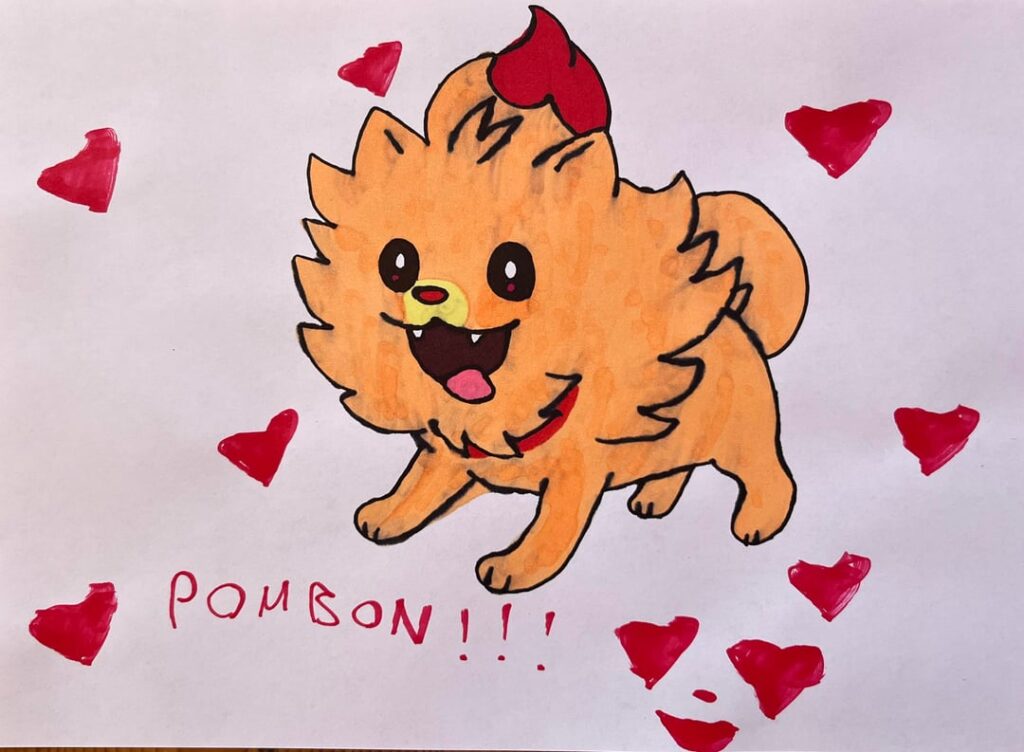 (OC) Pombon fanarts by my younger sister