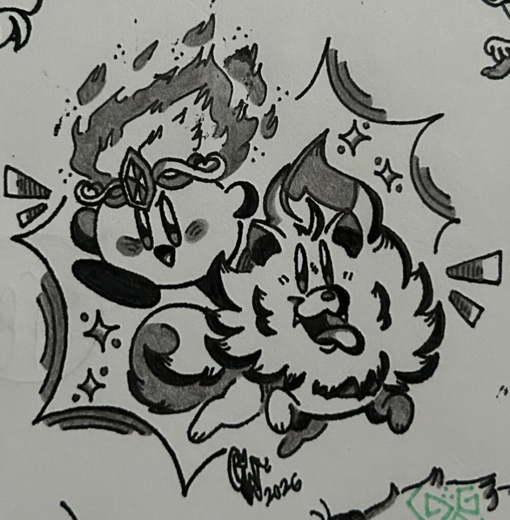 Crossover doodles with Pombon and Browt![OC]