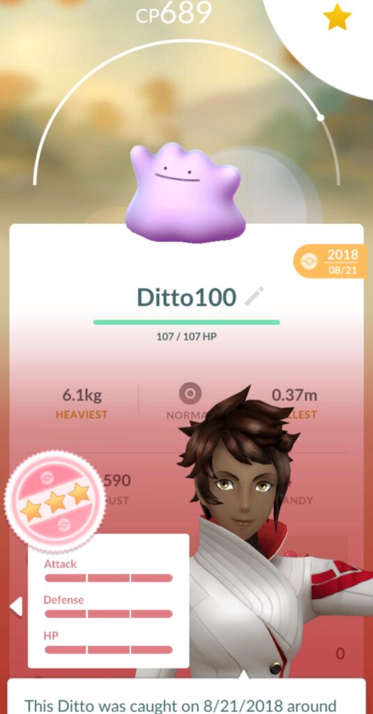How rare is my 100IV Ditto?