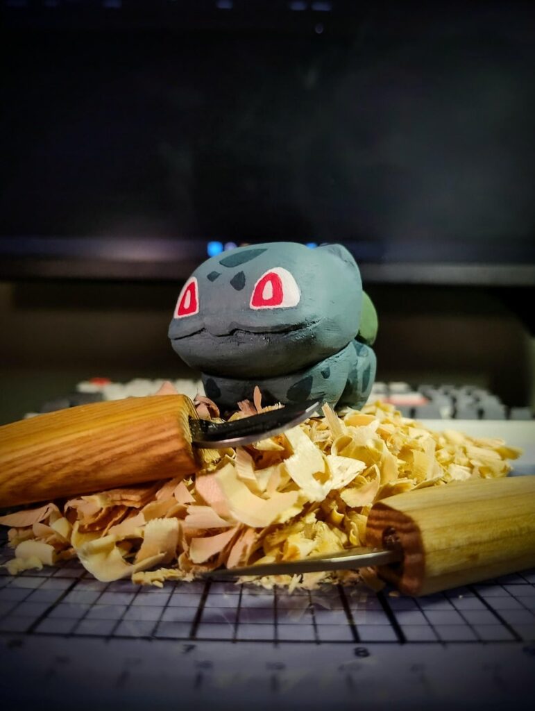 Hey, I Carved Bulbasaur from a Piece of Wood