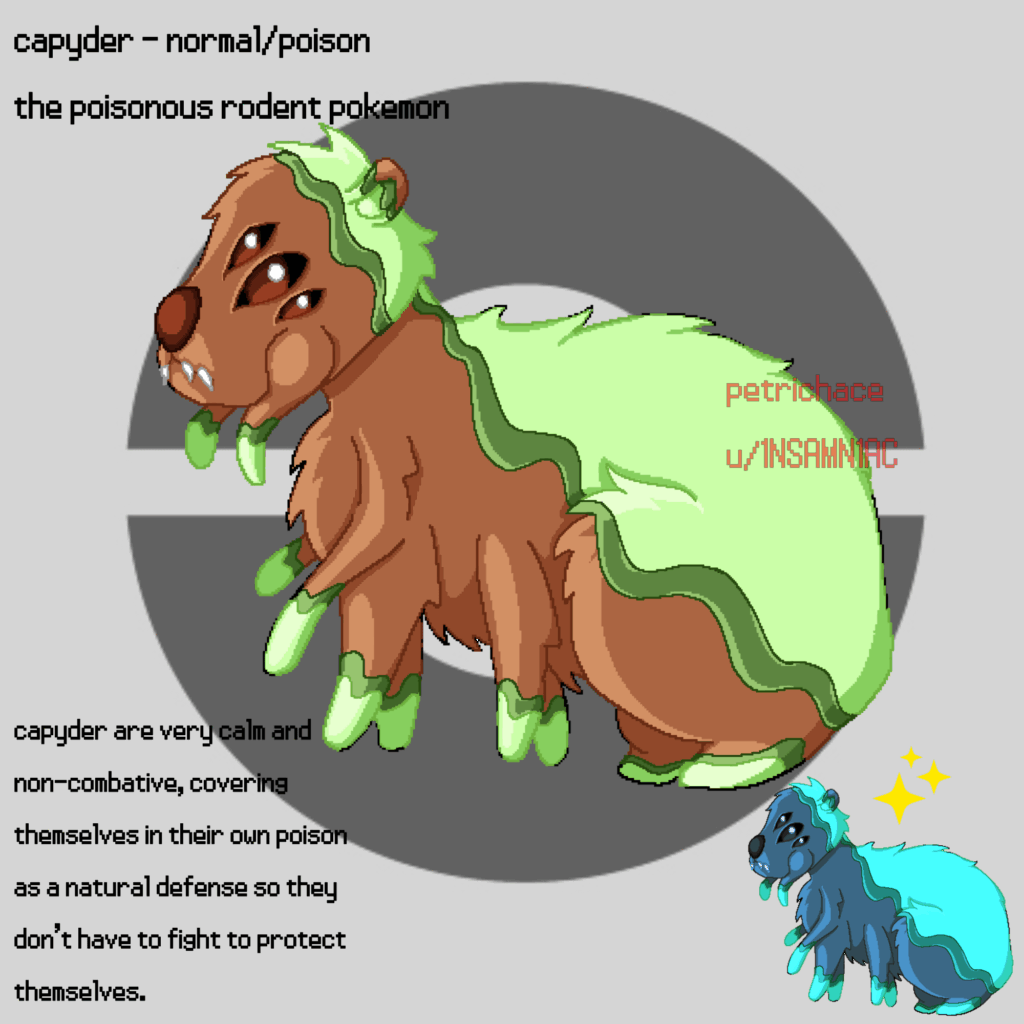 capyder, the poisonous rodent pokemon