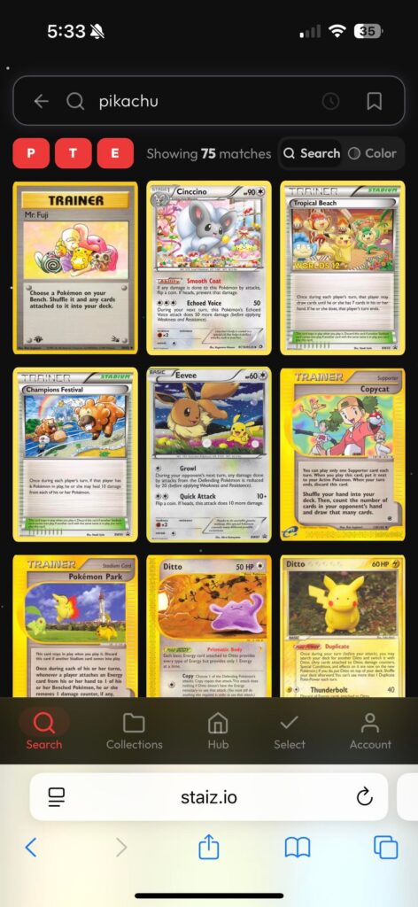 Made it easier for people to find Pokemon cameos (Pokemon hidden in other cards)