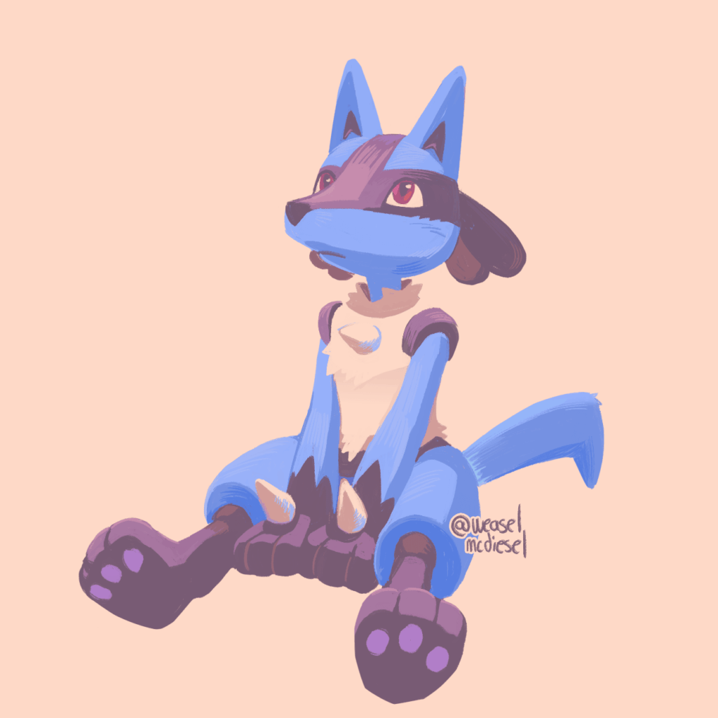 Lucario doodle (my art)
