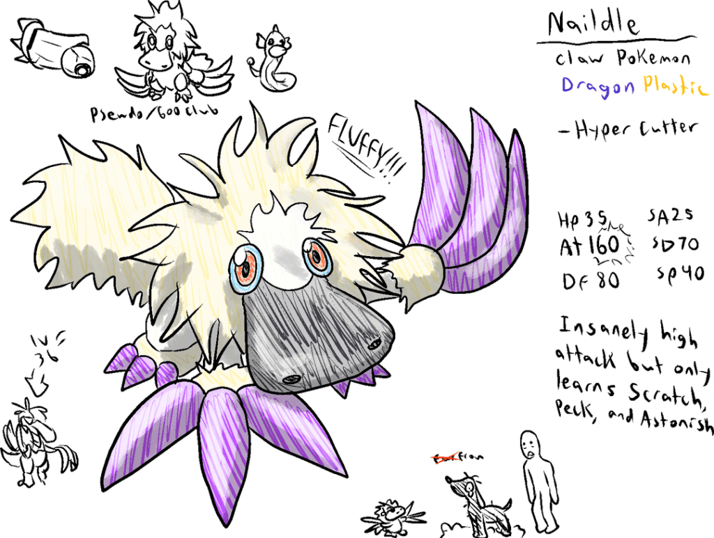 New Plastic Type Pokemon!! Big Bird Therizinosaurus Pseudo, Bouncy Ball Grouses (that are also Wood type), and a Weird Thing! What do you think?