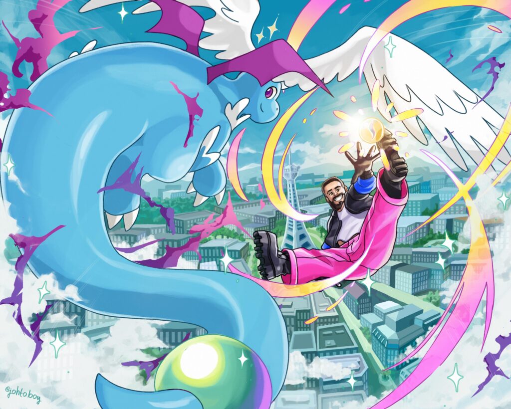 A trainer arrived Lumiose with a new Mega! Sharing a commission I did, What’s your favorite Mega from Legends ZA?