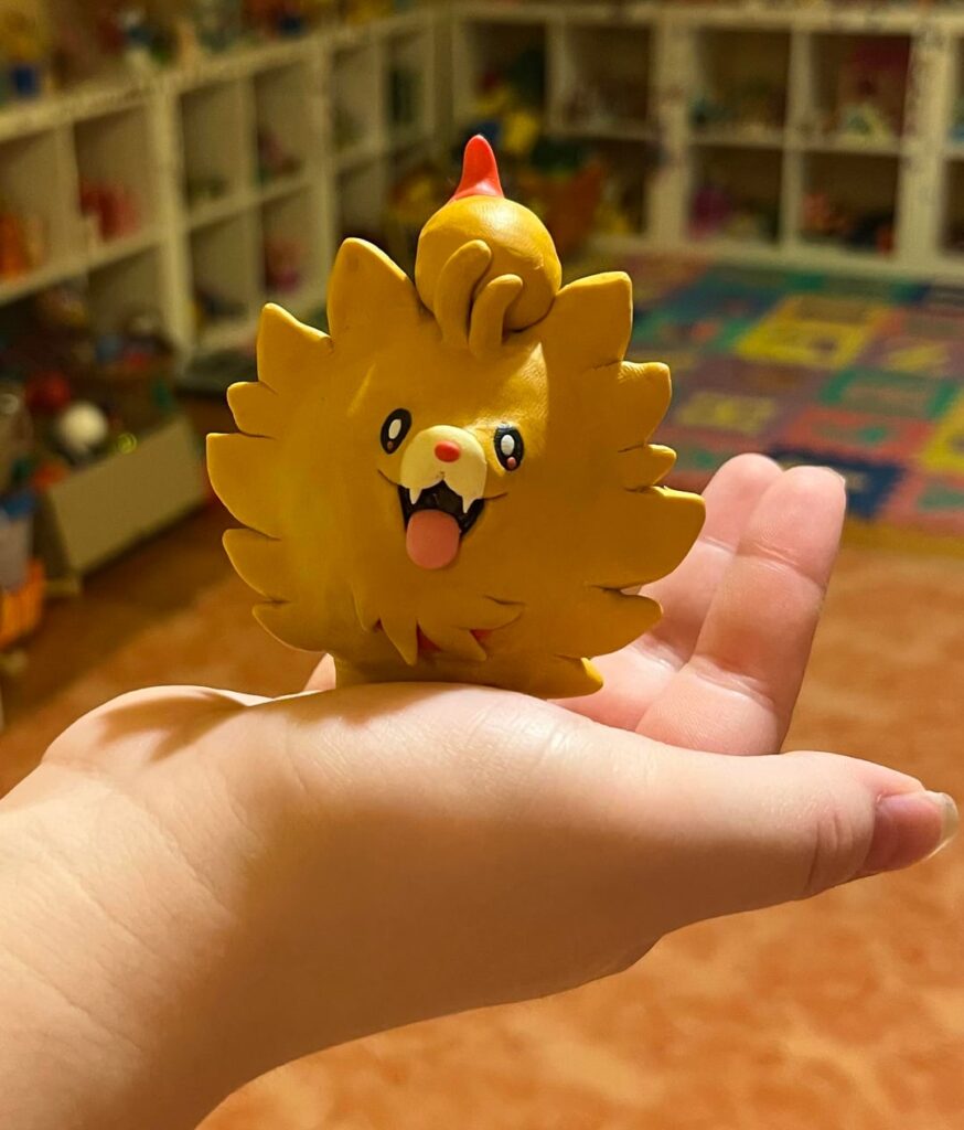 (OC) Pombon handmade FIMO sculpture (before polishing)