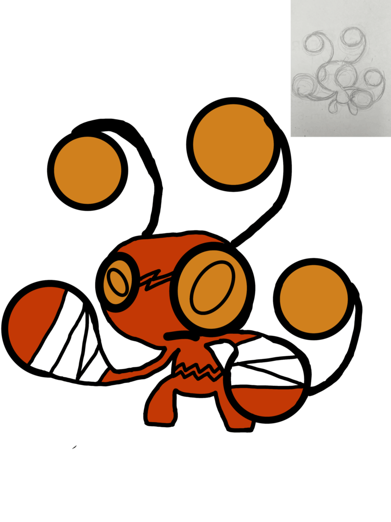 For u/rosecoloredlenses775 s challenge. Meet Thugghoul. The fighting bug type