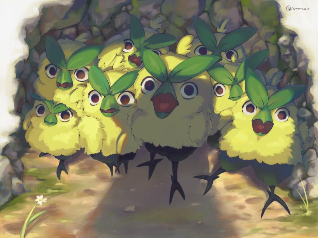 Bunch of Rowlets, Art by @remonasour on twitter (Not mine)