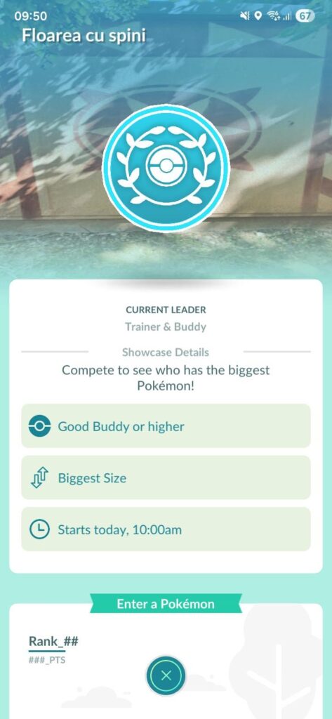 Showcase visible but not started