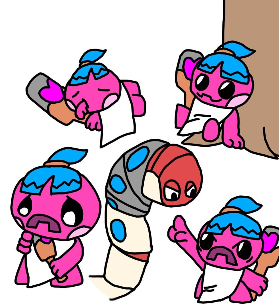 more art I drew while shiny hunting, I'm really taking a likening to Tinkatank