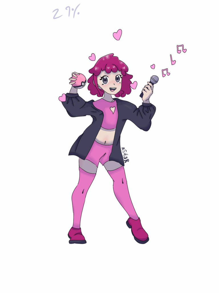 Tried to draw in the Pokemon art style :3