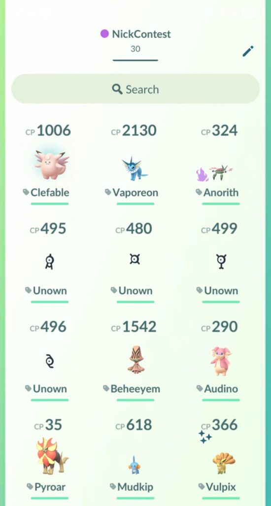 Nickname my Pokemon!