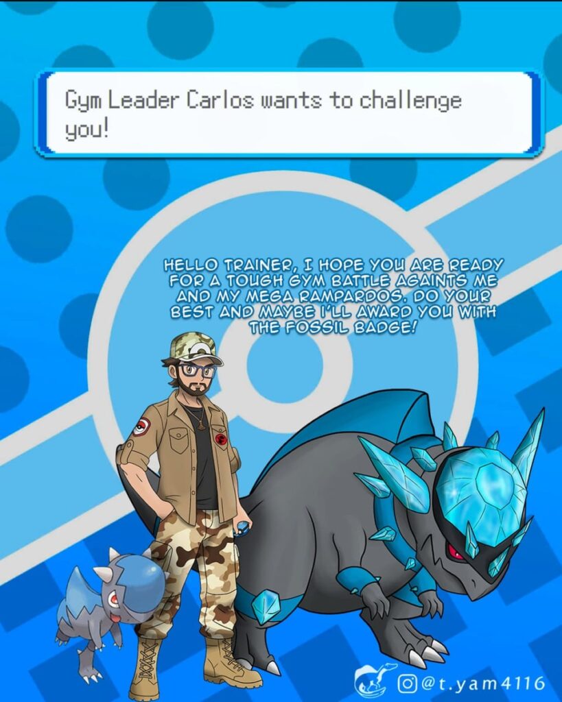 Made myself into a Gym Leader (and Mega Rampardos concept)