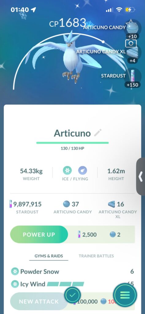 Oh yeah!! First Articuno Raid 😎
