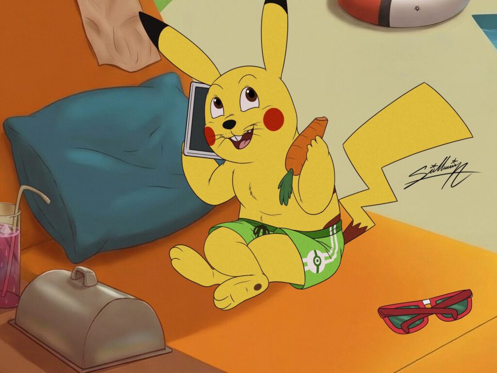 What's up, chu? | Pikachu the superstar at the poolside