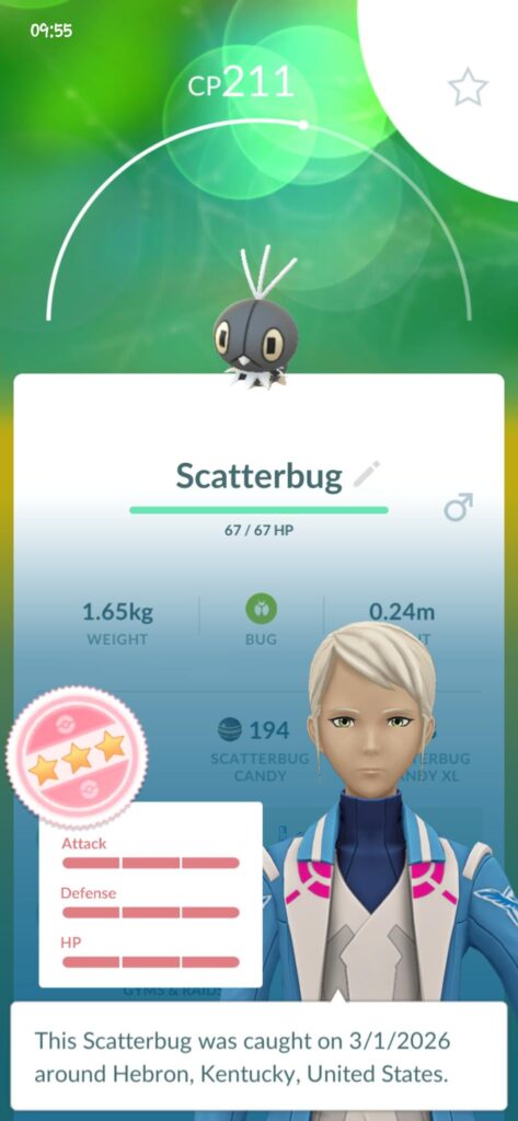 well i guess i know which scatterbug im keeping lol