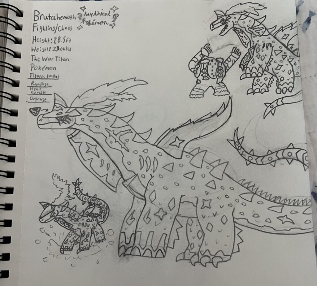 I think that Sauropods are absolutely underrated when it comes to Pokemon driven, so I made one as a Mythical Pokémon. It also despises Regigas for some reason.