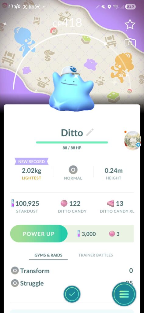 Omg😭😭😭 let's gooo shiny woth a background a matching cap🩵