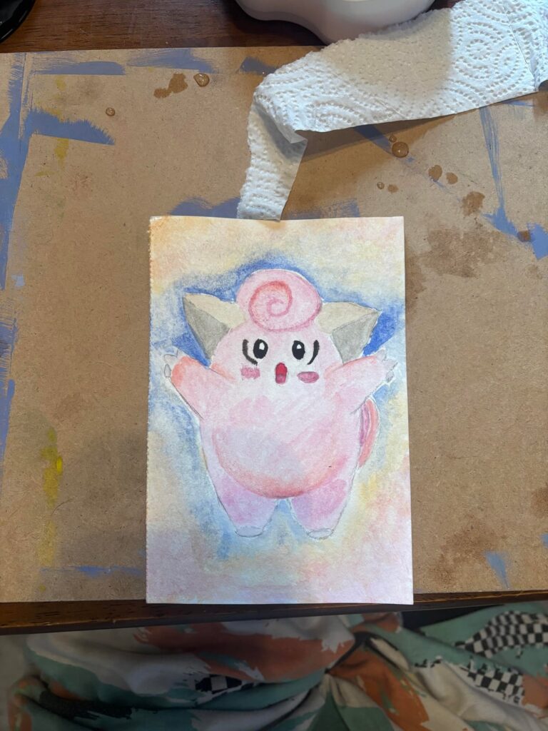 I tried painting Clefairy today