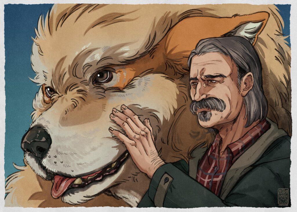 An old Arcanine and his trainer (Morryaart)