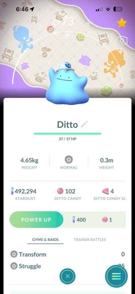 Managed to catch an event shiny ditto with background