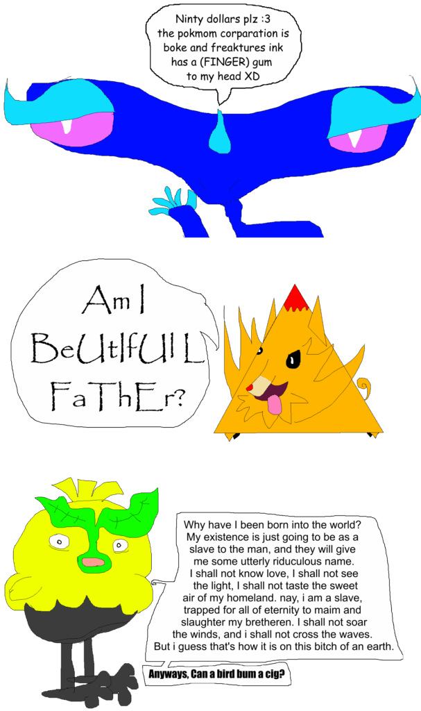 I drew the gen 10 starters with a mouse cause my drawing tablet was busted lmao