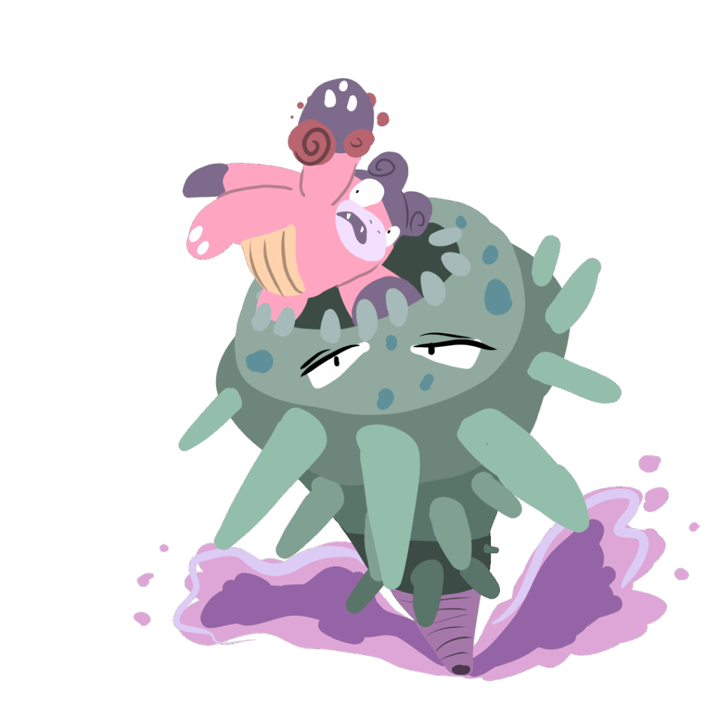 Gmax unown and galarian slowbro Concepts (My art)