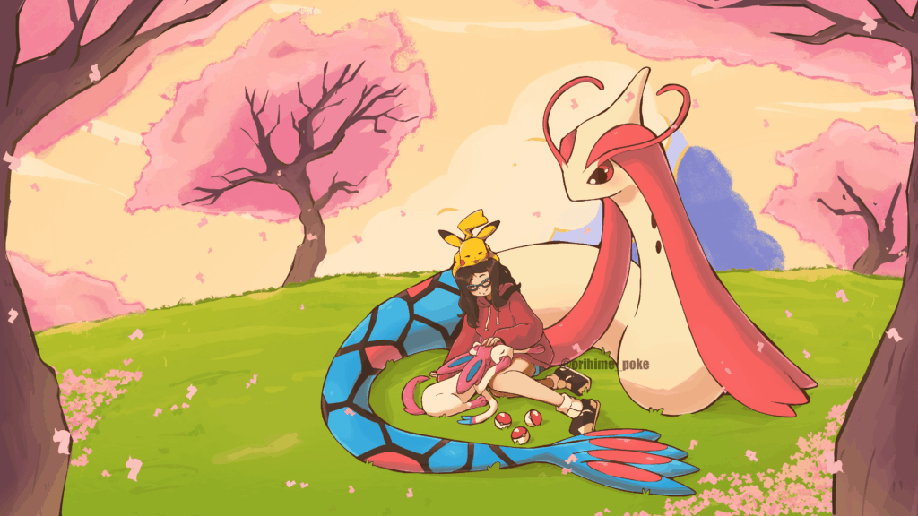 A new drawing I made for a Pokémon trainer 🥰 [OC]