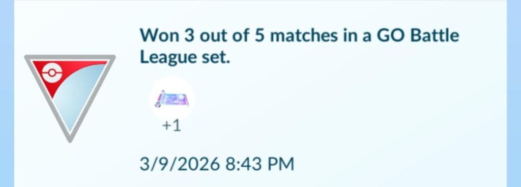 Reaching Rank 19 in GBL rewards an Elite Charged TM again