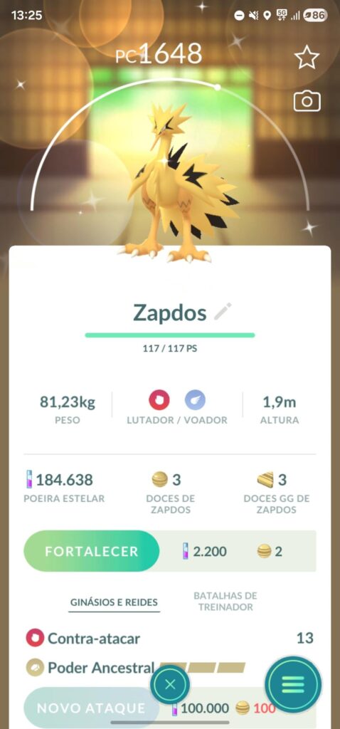 O quão raro é esse zapdos galar?