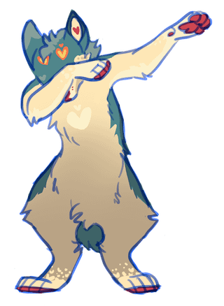 (oc) i love being an artist because i can draw anything. so i drew Quilava dabbing