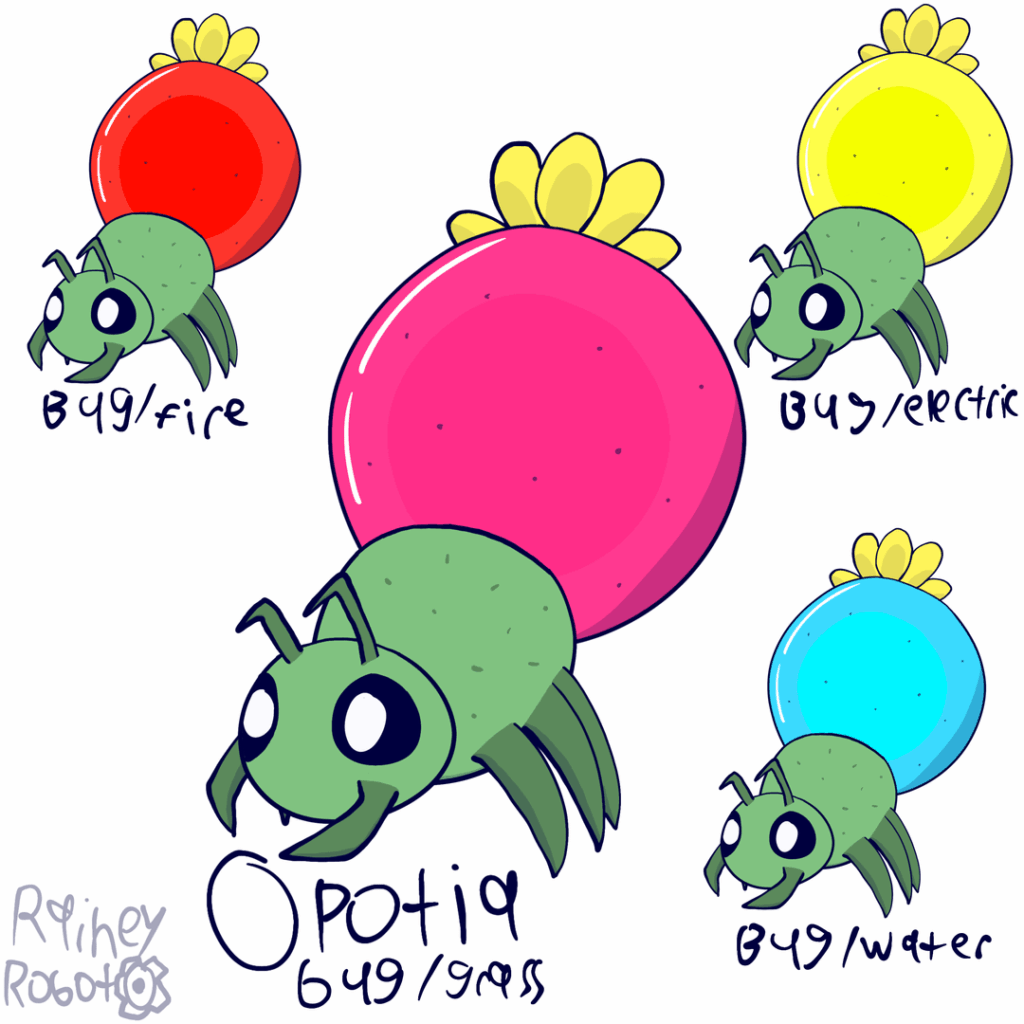 Feeling nostalgic tonight, so I redrew the fakemon I made that got me into drawing. 2nd image is the original from about 2 years ago
