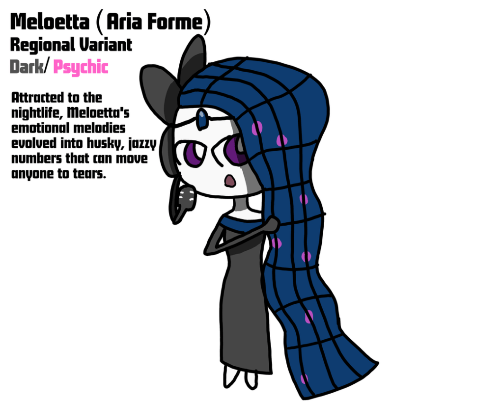 Dark-Type Meloetta variant based on lounge singers and metalheads