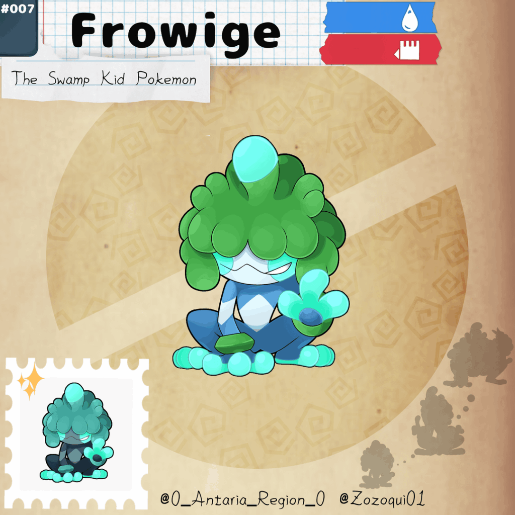 Meet the Water-Type starter of Antaria! Frowige and it's evolutions