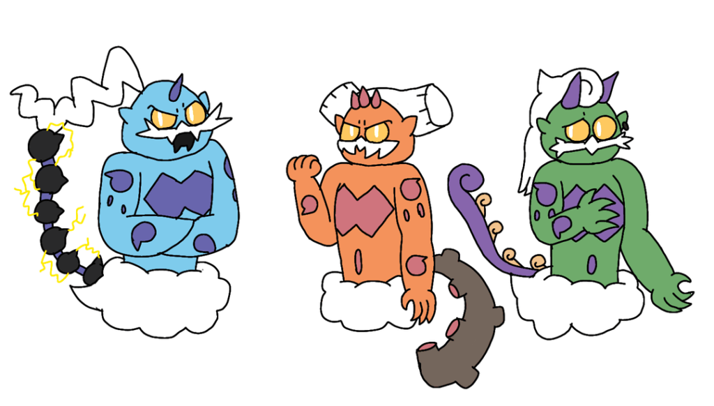 Legendary Genie designs because why not (Sorry for not including Enamorus)