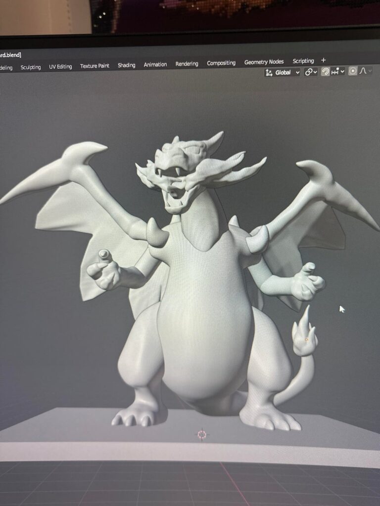 Mega Charizard X 3D Print Statue (WIP)