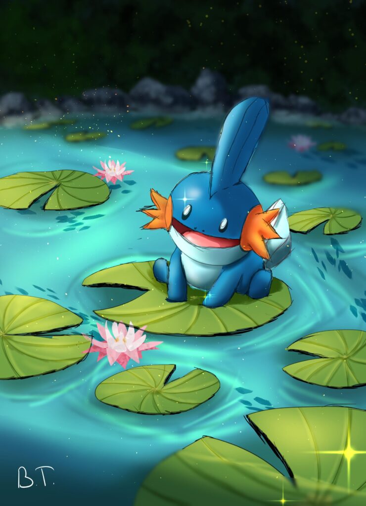 A wild Mudkip appeared in a Lilypad Pond
