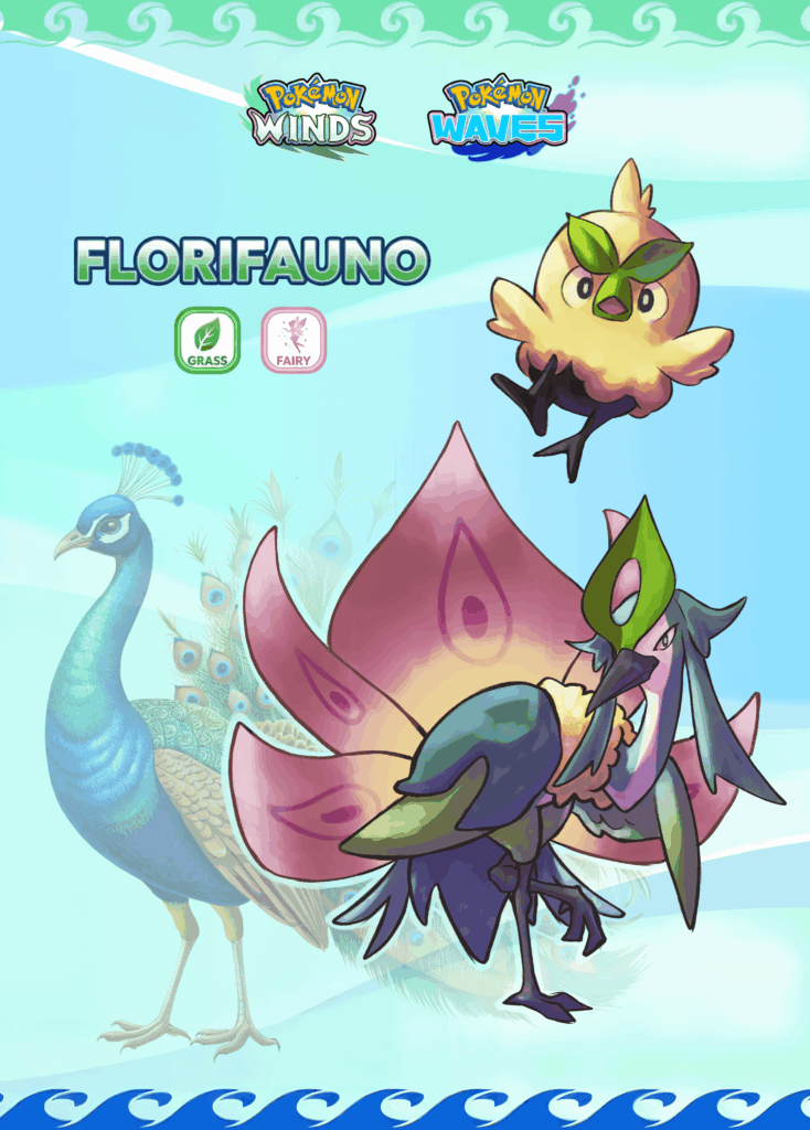 [OC] Meet Florifauno, the final evolution of Browt! 🦚✨