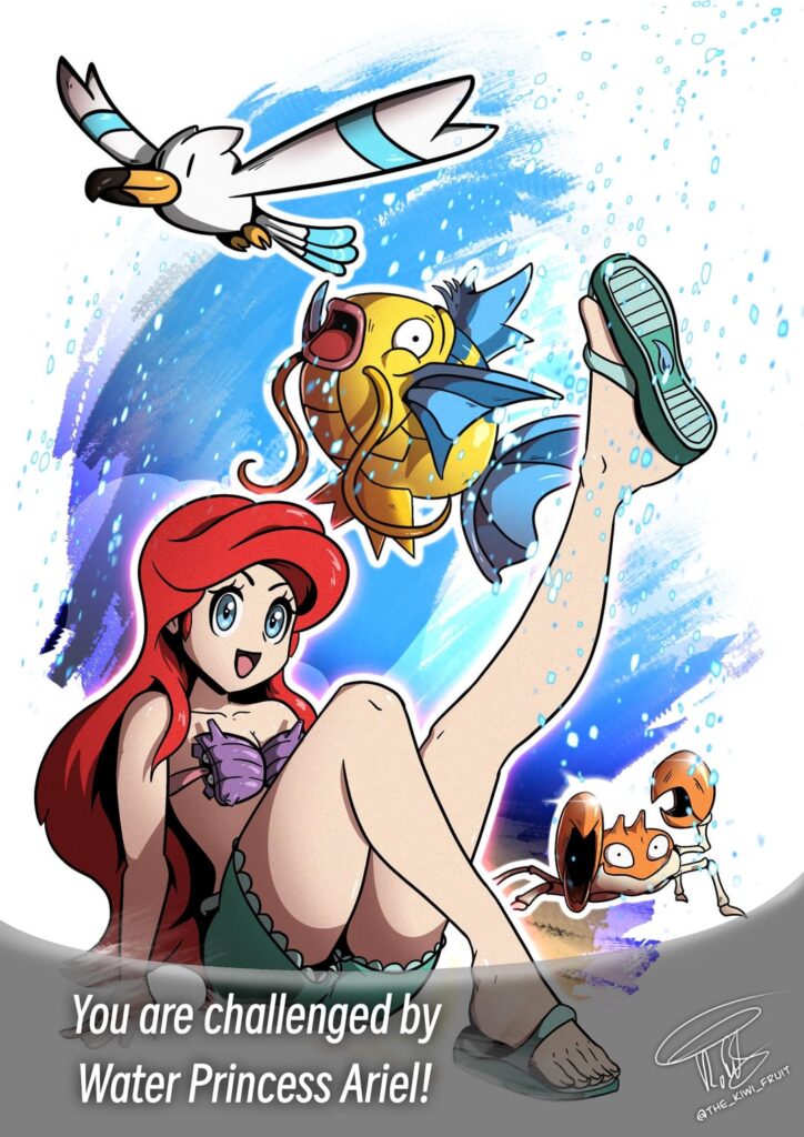 Pokémon x The Little Mermaid | who would the other princesses have on their team?