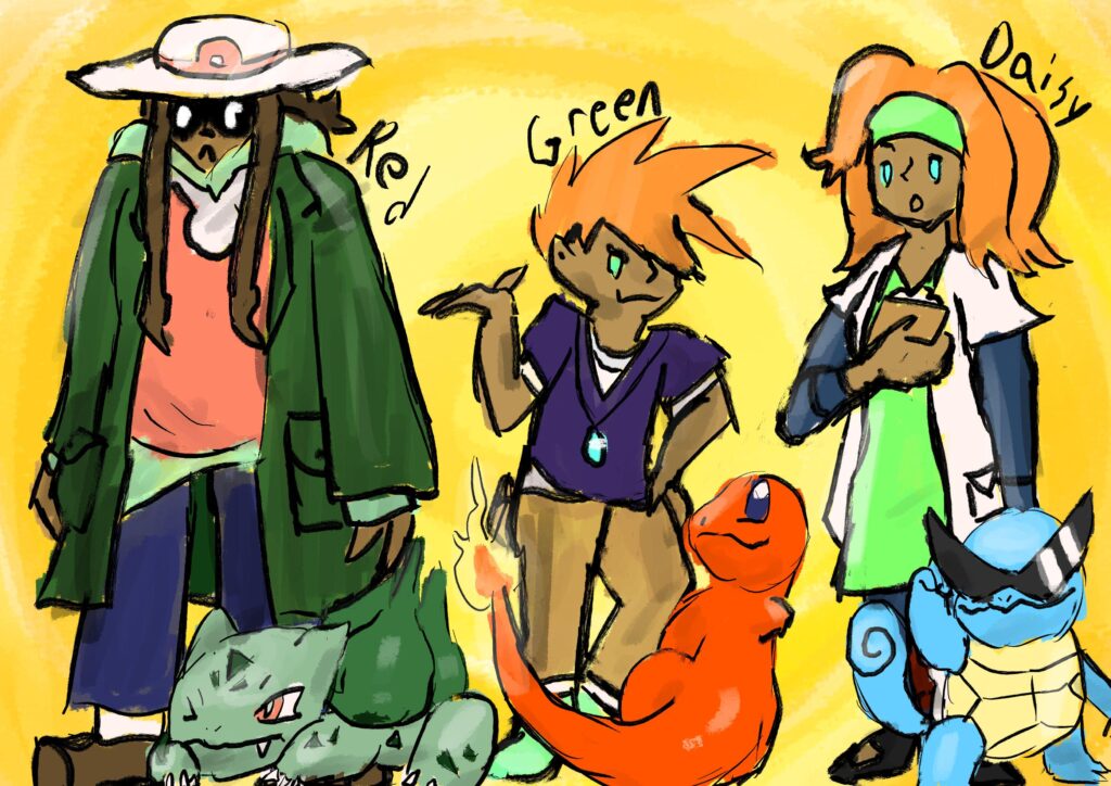 Female Red, Green, and Daisy based on some headcanons of mine