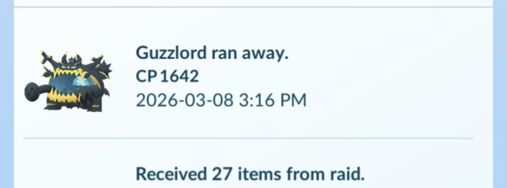 never raiding for guzzlord so dumb