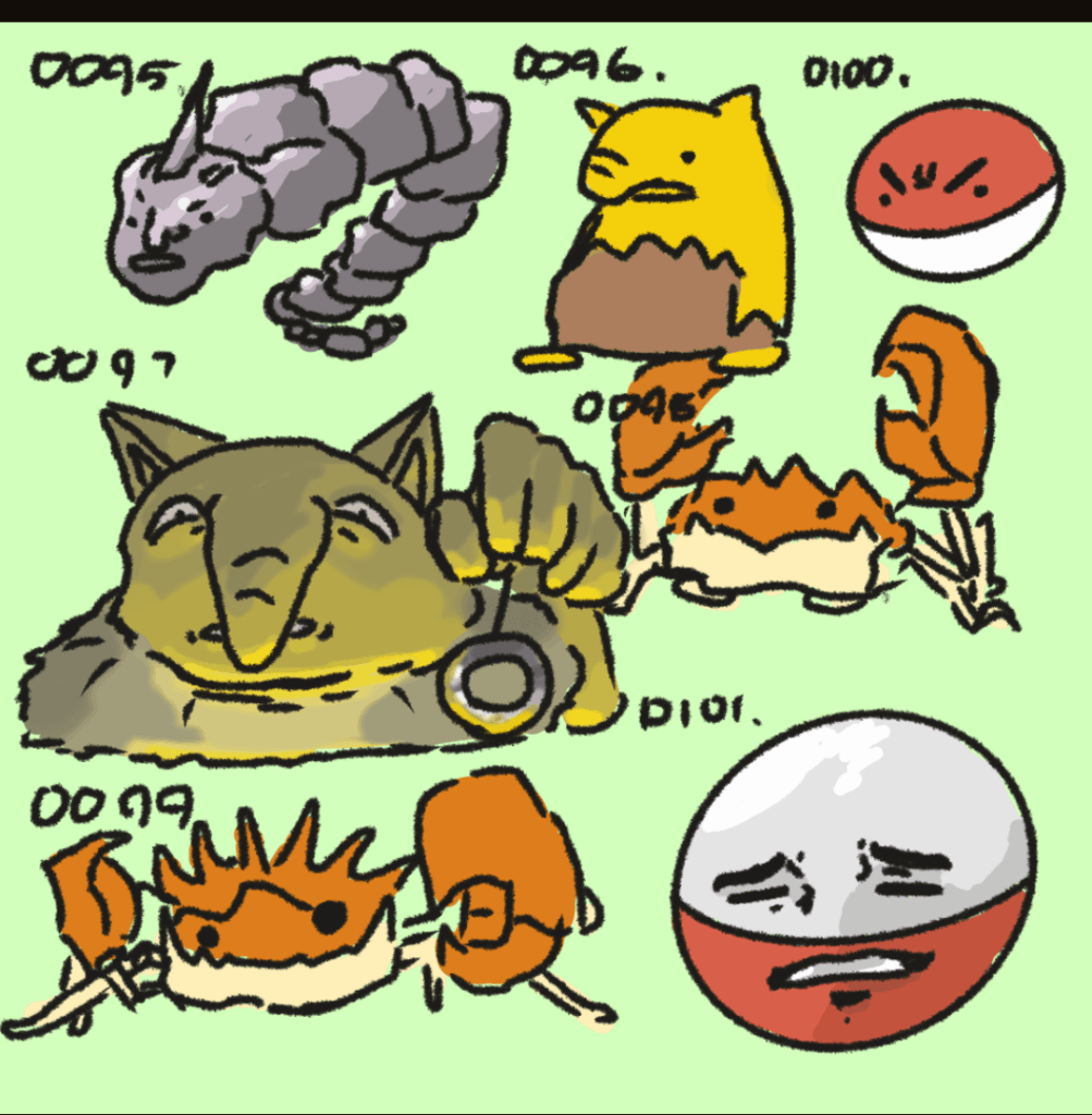 I'm drawing all the pokemon here's some of my favorites (OC)